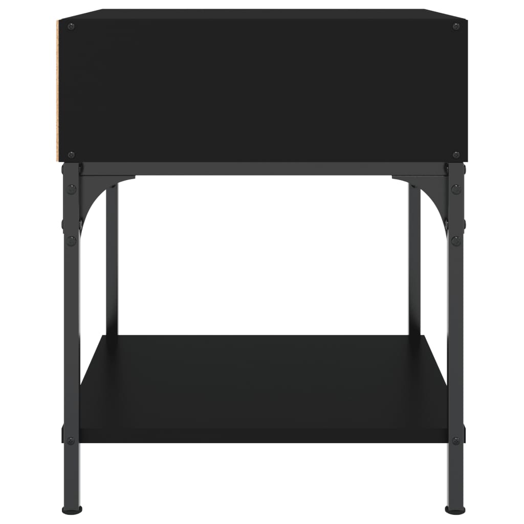 Nachtkastjes 2 St 40X41X50 Cm Bewerkt Hout Zwart