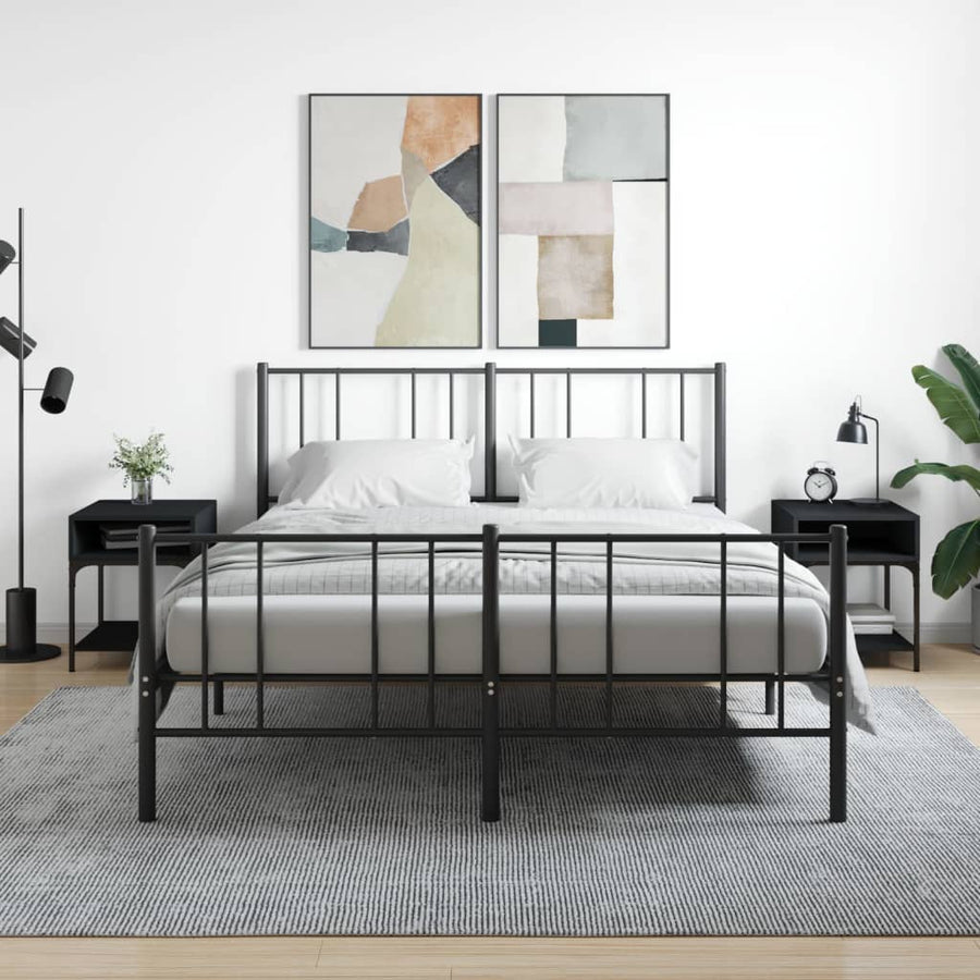Nachtkastjes 2 St 40X41X50 Cm Bewerkt Hout Zwart