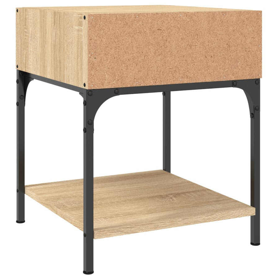 Nachtkastje 40x41x50 cm bewerkt hout sonoma eikenkleurig