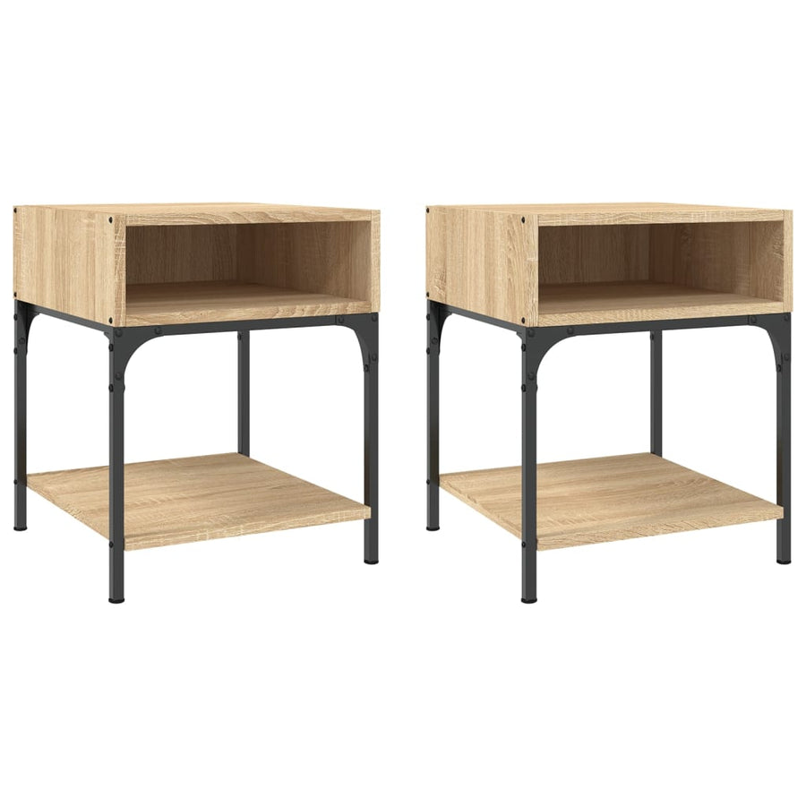 Nachtkastjes 2 St 40X41X50 Cm Bewerkt Hout Sonoma Eikenkleurig