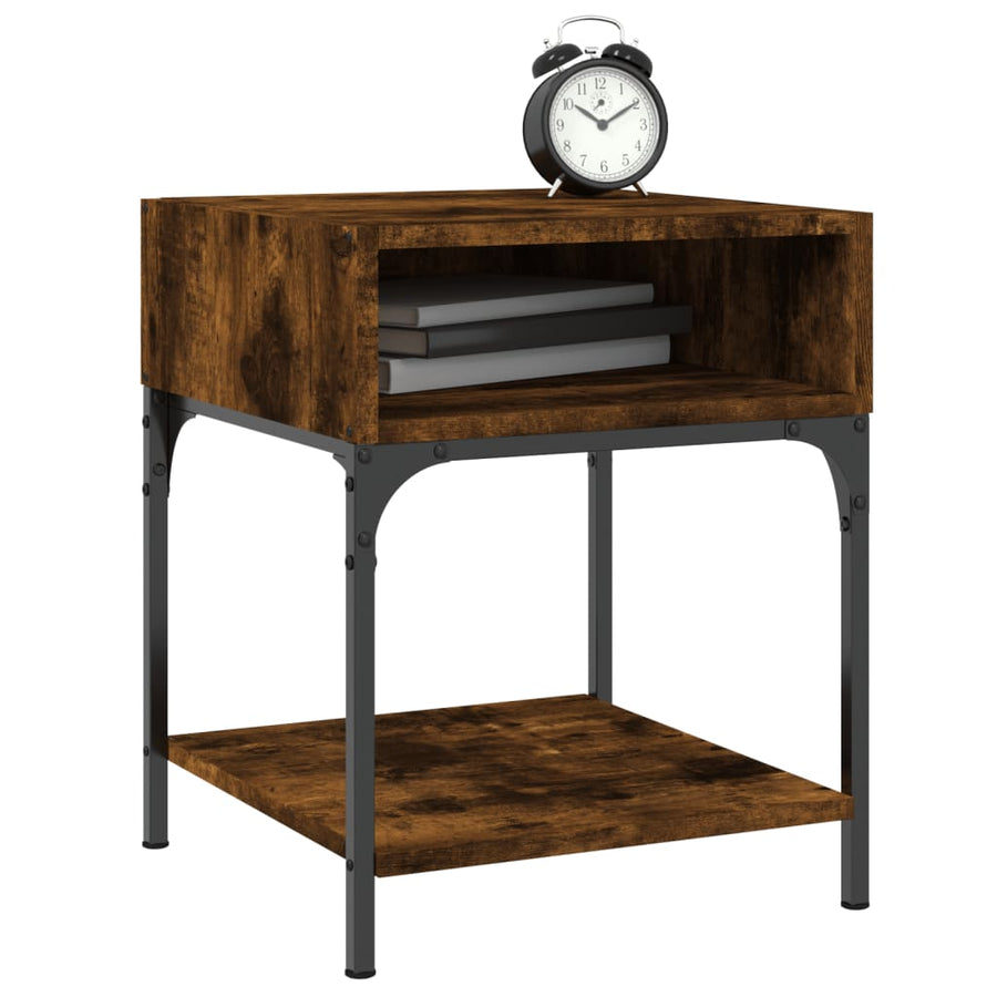 Nachtkastjes 2 St 40X41X50 Cm Bewerkt Hout Gerookt Eikenkleurig