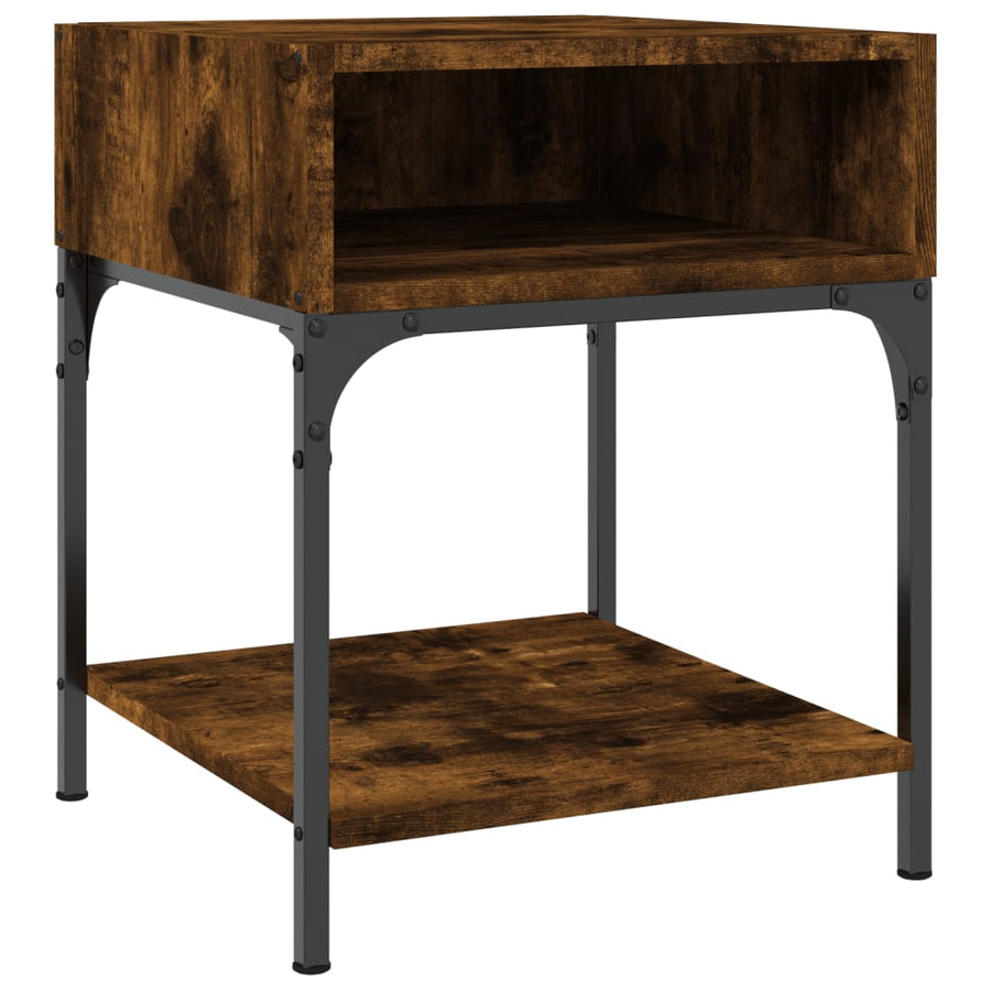 Nachtkastjes 2 St 40X41X50 Cm Bewerkt Hout Gerookt Eikenkleurig