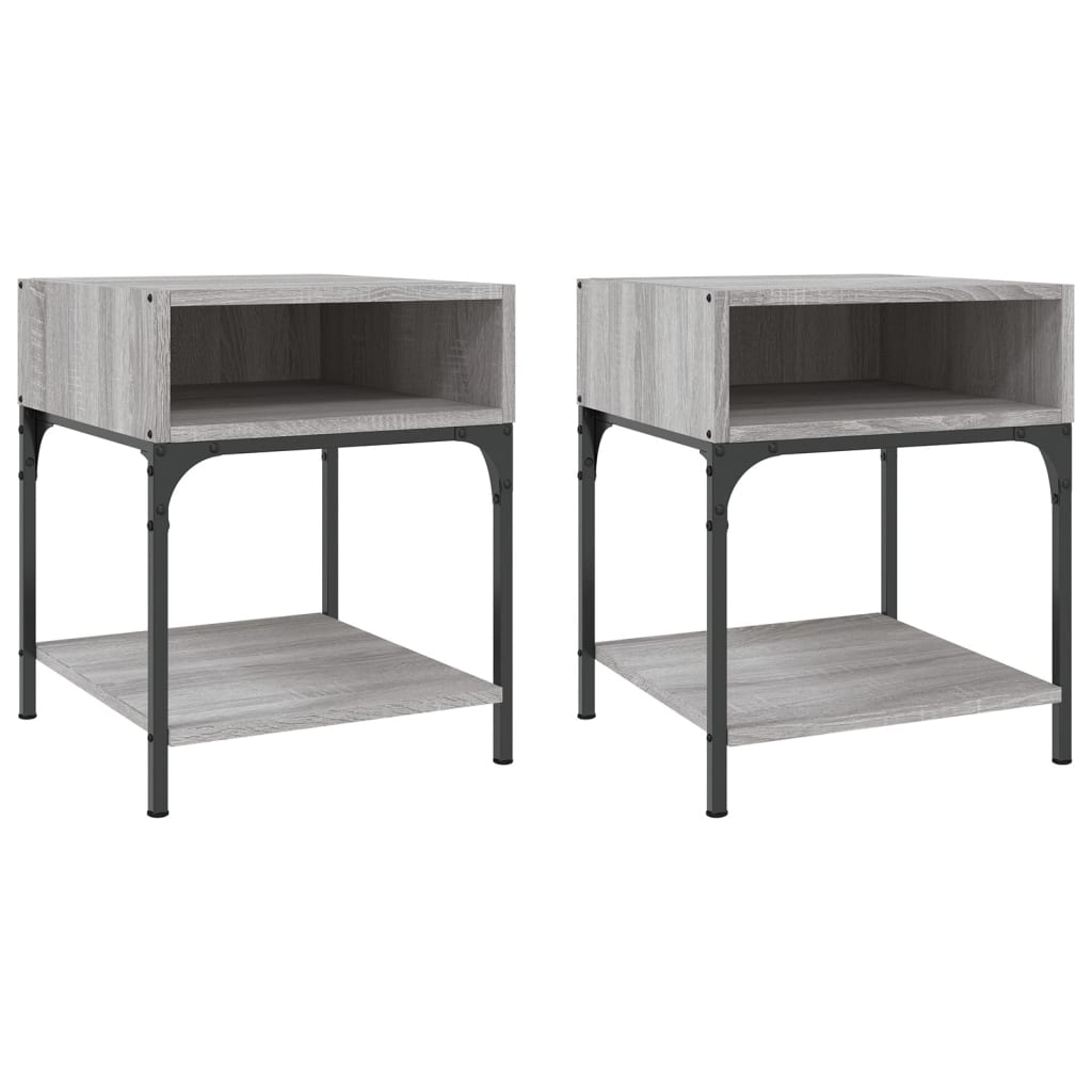 Nachtkastjes 2 St 40X41X50 Cm Bewerkt Hout Grijs Sonoma Eiken