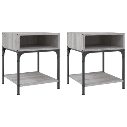 Nachtkastjes 2 St 40X41X50 Cm Bewerkt Hout Grijs Sonoma Eiken