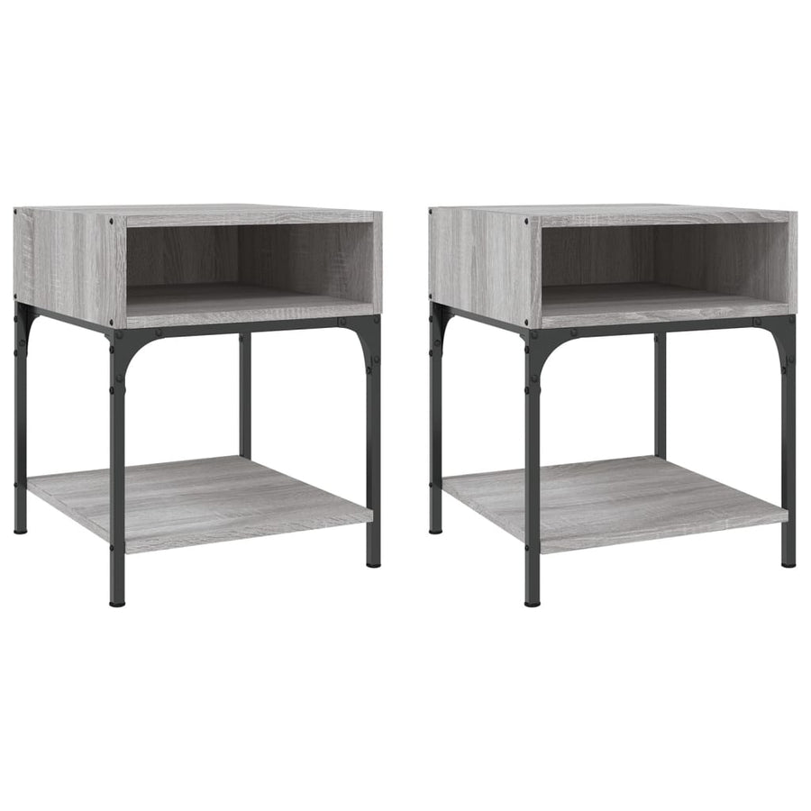 Nachtkastjes 2 St 40X41X50 Cm Bewerkt Hout Grijs Sonoma Eiken