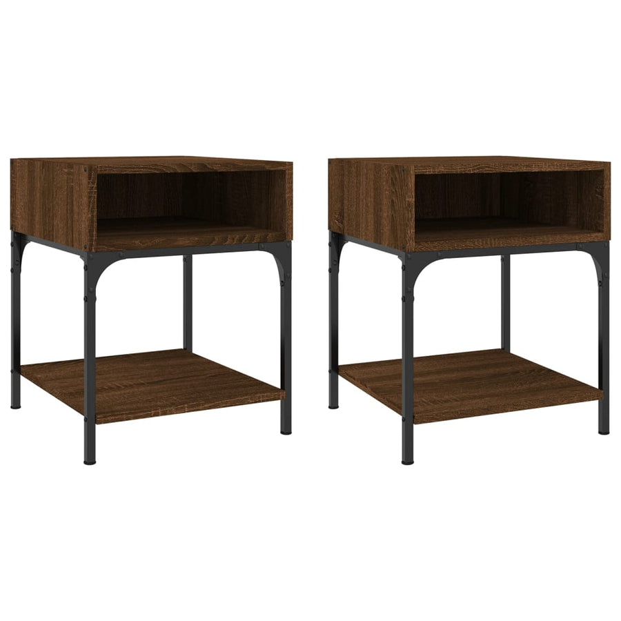 Nachtkastjes 2 St 40X41X50 Cm Bewerkt Hout Bruin Eikenkleur