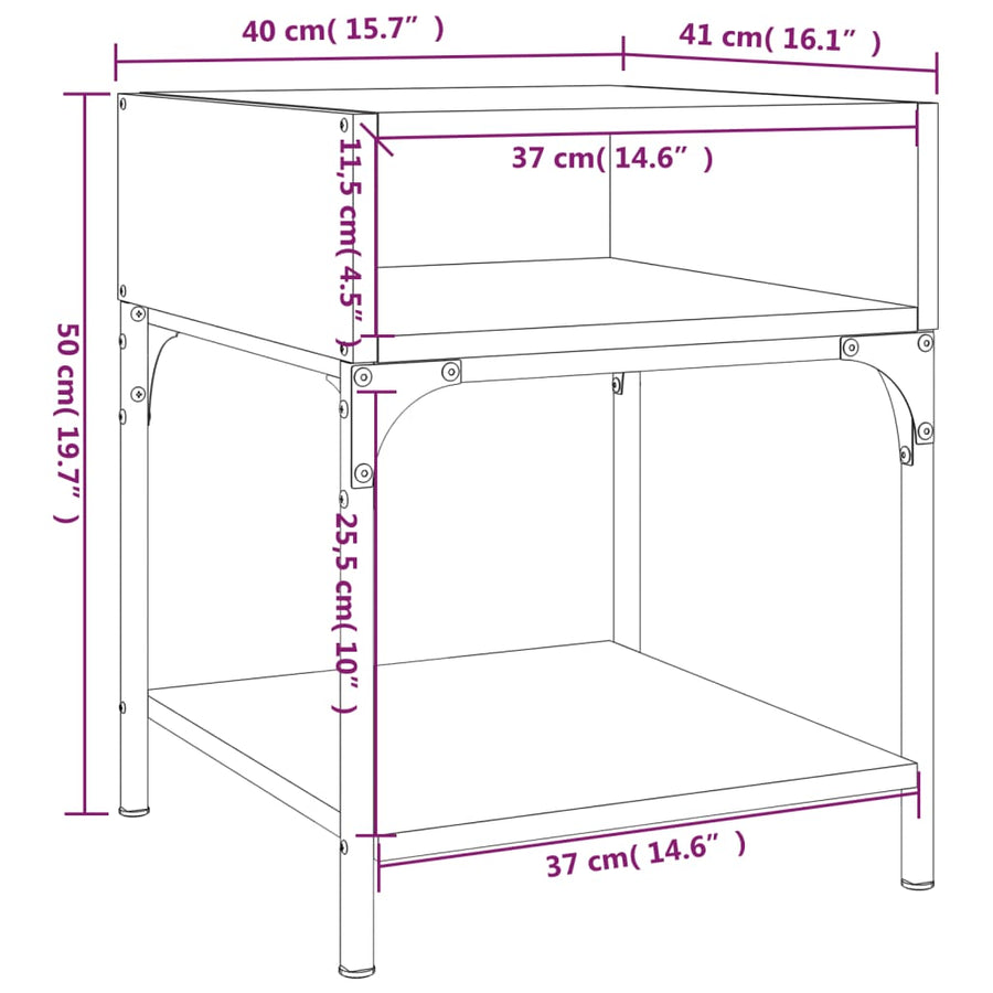 Nachtkastjes 2 St 40X41X50 Cm Bewerkt Hout Bruin Eikenkleur