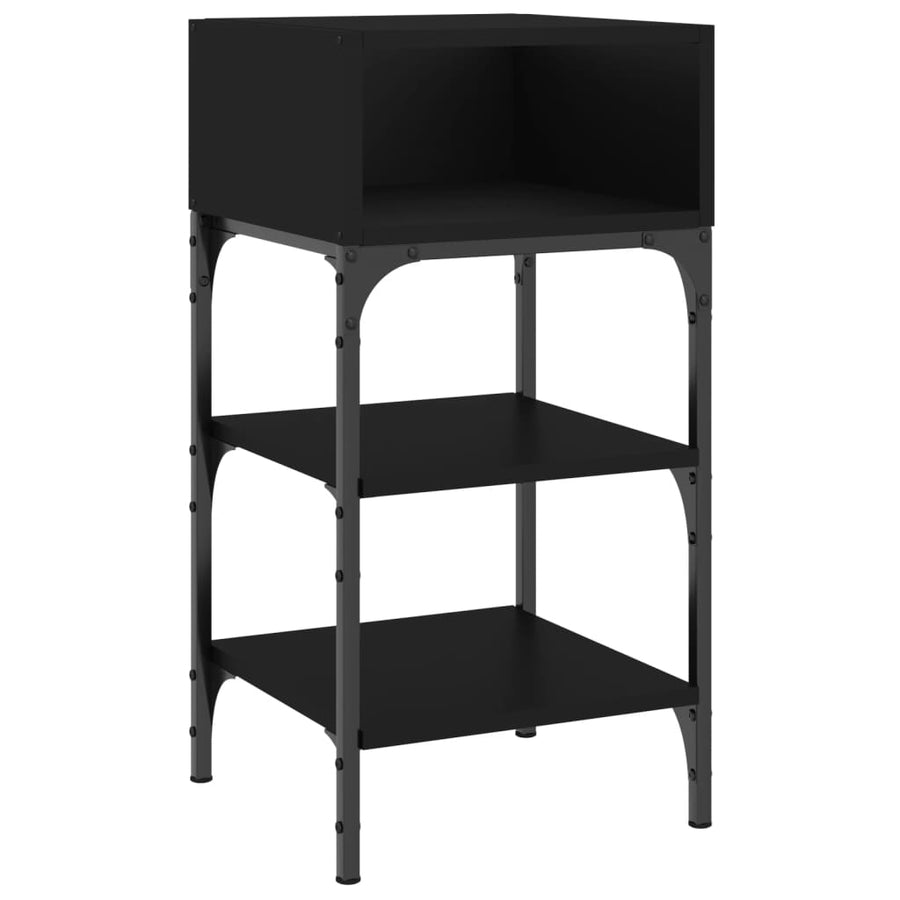 Nachtkastjes 2 St 35X34,5X70 Cm Bewerkt Hout Zwart