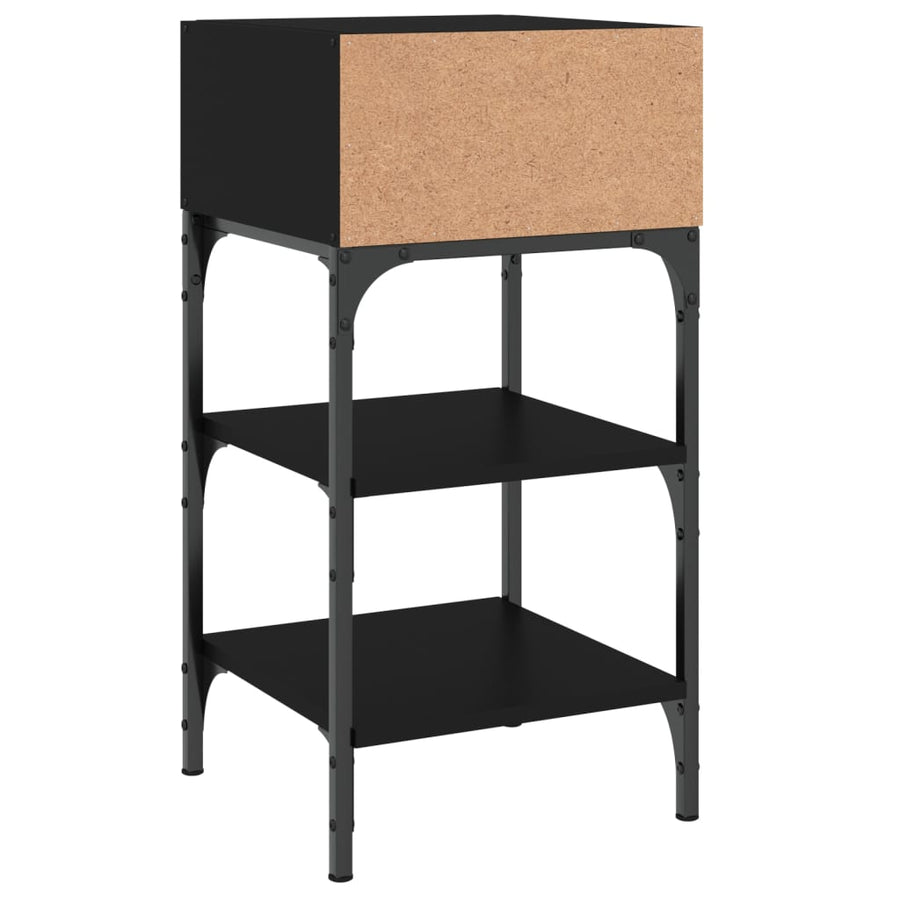 Nachtkastjes 2 St 35X34,5X70 Cm Bewerkt Hout Zwart