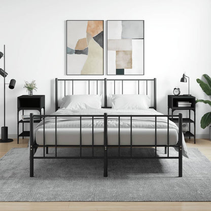 Nachtkastjes 2 St 35X34,5X70 Cm Bewerkt Hout Zwart