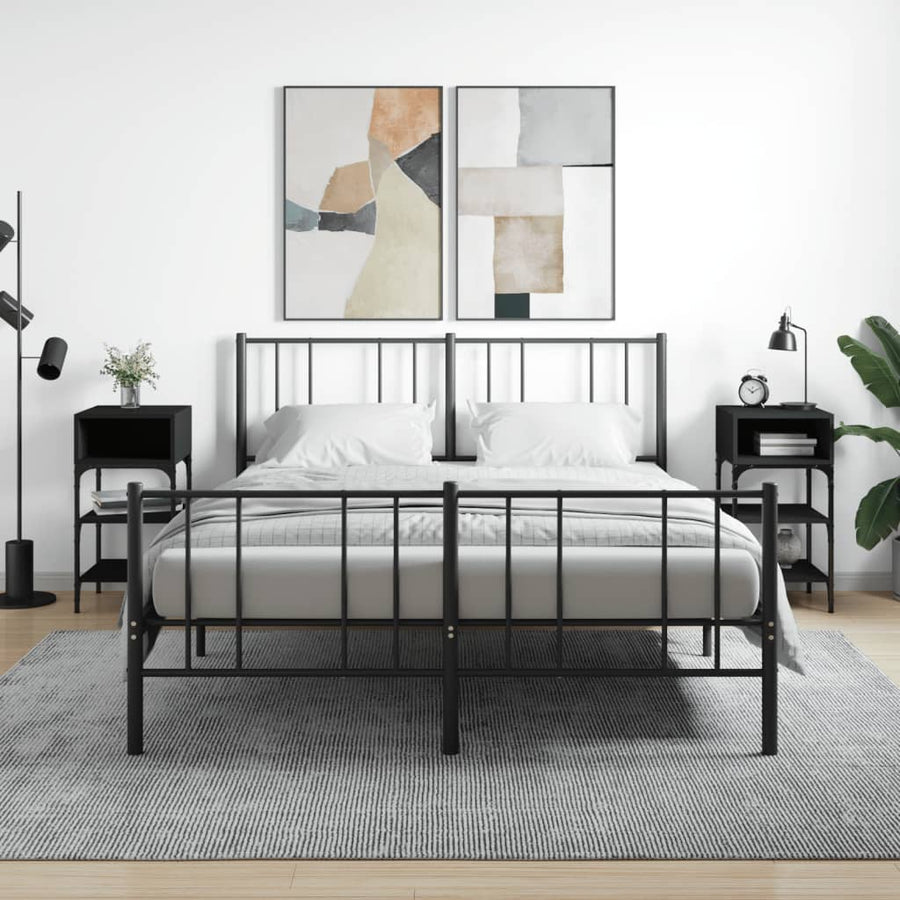 Nachtkastjes 2 St 35X34,5X70 Cm Bewerkt Hout Zwart