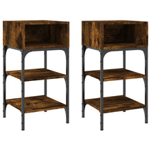 Nachtkastjes 2 St 35X34,5X70 Cm Bewerkt Hout Gerookt Eikenkleur