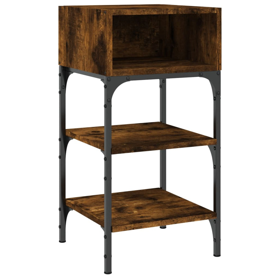 Nachtkastjes 2 St 35X34,5X70 Cm Bewerkt Hout Gerookt Eikenkleur