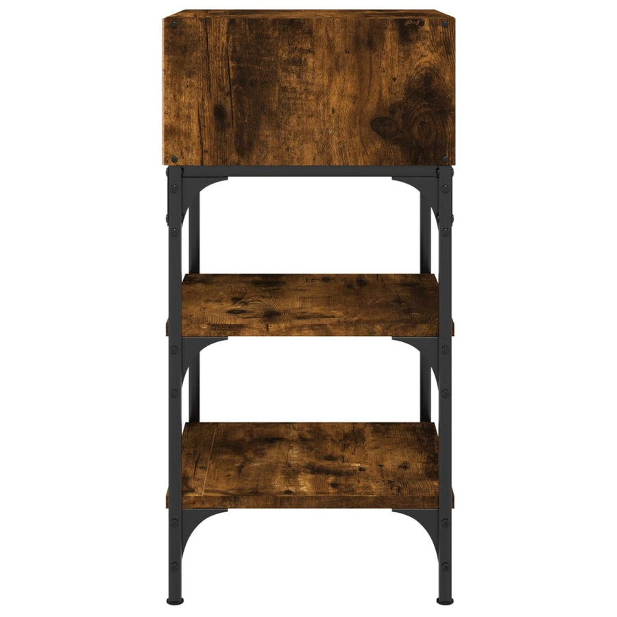 Nachtkastjes 2 St 35X34,5X70 Cm Bewerkt Hout Gerookt Eikenkleur