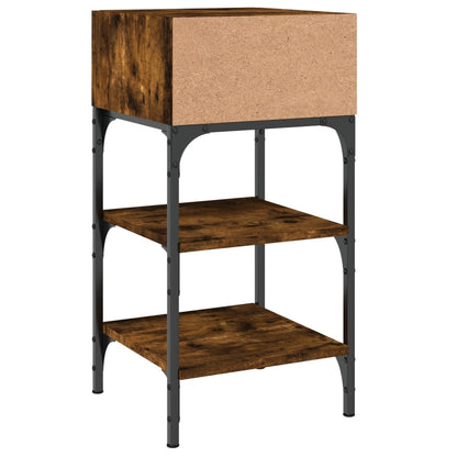 Nachtkastjes 2 St 35X34,5X70 Cm Bewerkt Hout Gerookt Eikenkleur