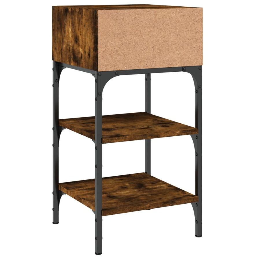 Nachtkastjes 2 St 35X34,5X70 Cm Bewerkt Hout Gerookt Eikenkleur