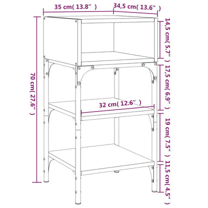 Nachtkastjes 2 St 35X34,5X70 Cm Bewerkt Hout Gerookt Eikenkleur