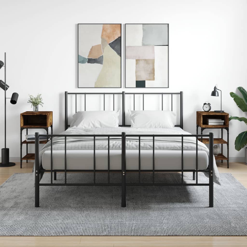 Nachtkastjes 2 St 35X34,5X70 Cm Bewerkt Hout Gerookt Eikenkleur