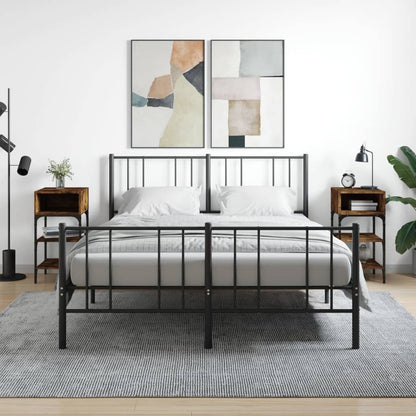 Nachtkastjes 2 St 35X34,5X70 Cm Bewerkt Hout Gerookt Eikenkleur
