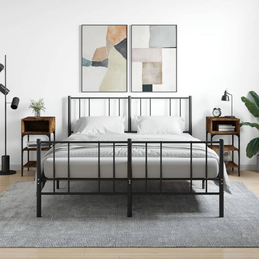 Nachtkastjes 2 St 35X34,5X70 Cm Bewerkt Hout Gerookt Eikenkleur