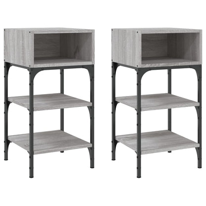 Nachtkastjes 2 St 35X34,5X70 Cm Bewerkt Hout Grijs Sonoma Eiken
