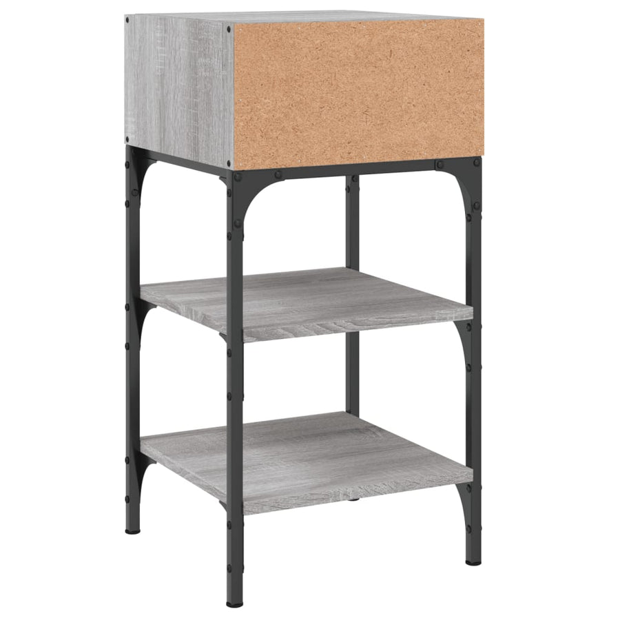 Nachtkastjes 2 St 35X34,5X70 Cm Bewerkt Hout Grijs Sonoma Eiken