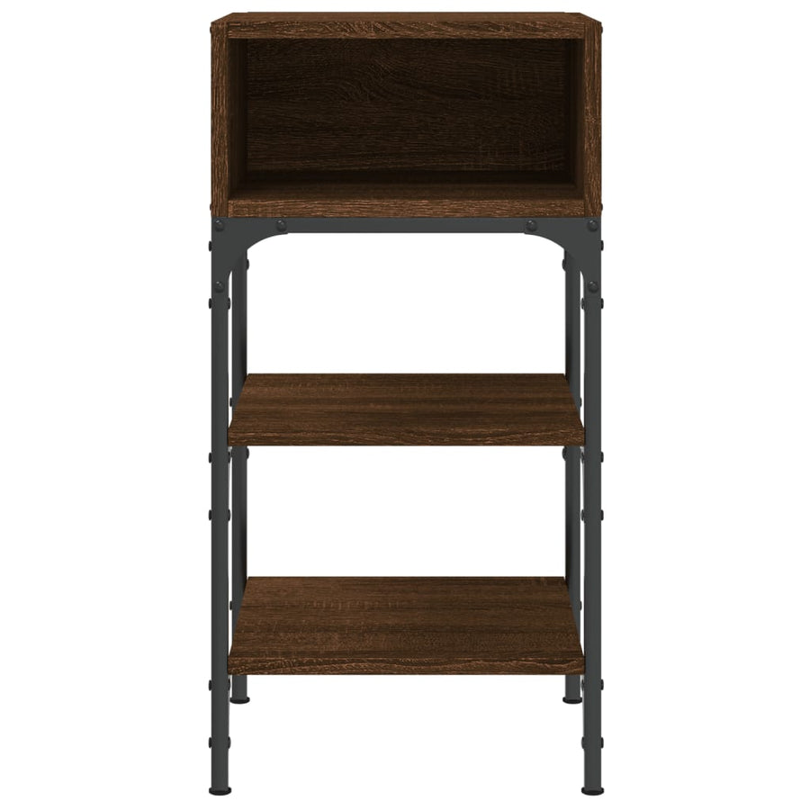 Nachtkastjes 2 St 35X34,5X70 Cm Bewerkt Hout Bruin Eikenkleur