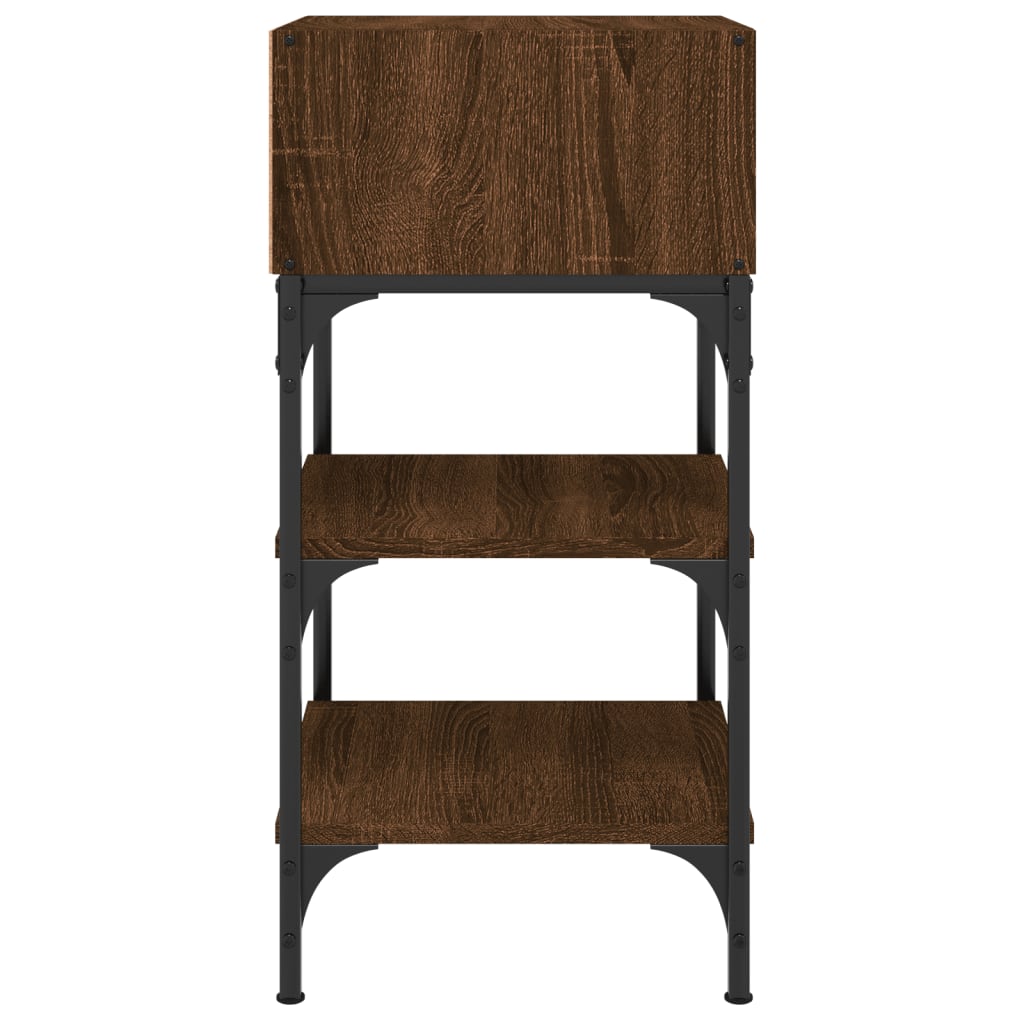 Nachtkastjes 2 St 35X34,5X70 Cm Bewerkt Hout Bruin Eikenkleur