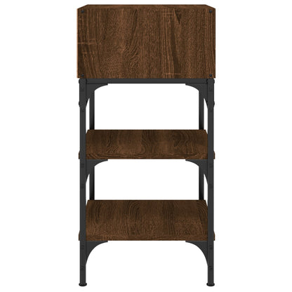 Nachtkastjes 2 St 35X34,5X70 Cm Bewerkt Hout Bruin Eikenkleur