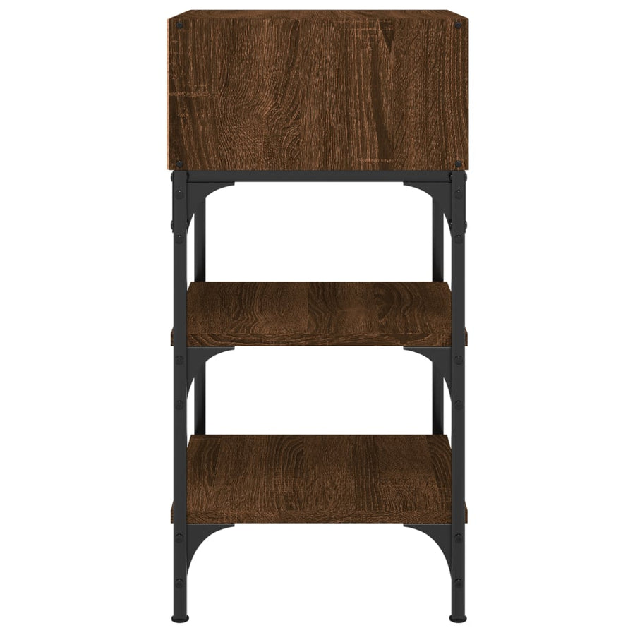 Nachtkastjes 2 St 35X34,5X70 Cm Bewerkt Hout Bruin Eikenkleur