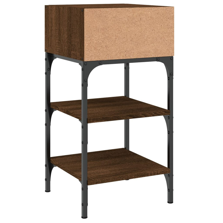 Nachtkastjes 2 St 35X34,5X70 Cm Bewerkt Hout Bruin Eikenkleur
