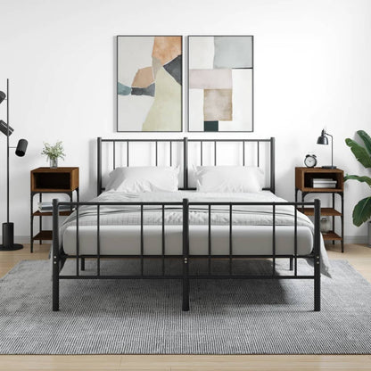 Nachtkastjes 2 St 35X34,5X70 Cm Bewerkt Hout Bruin Eikenkleur