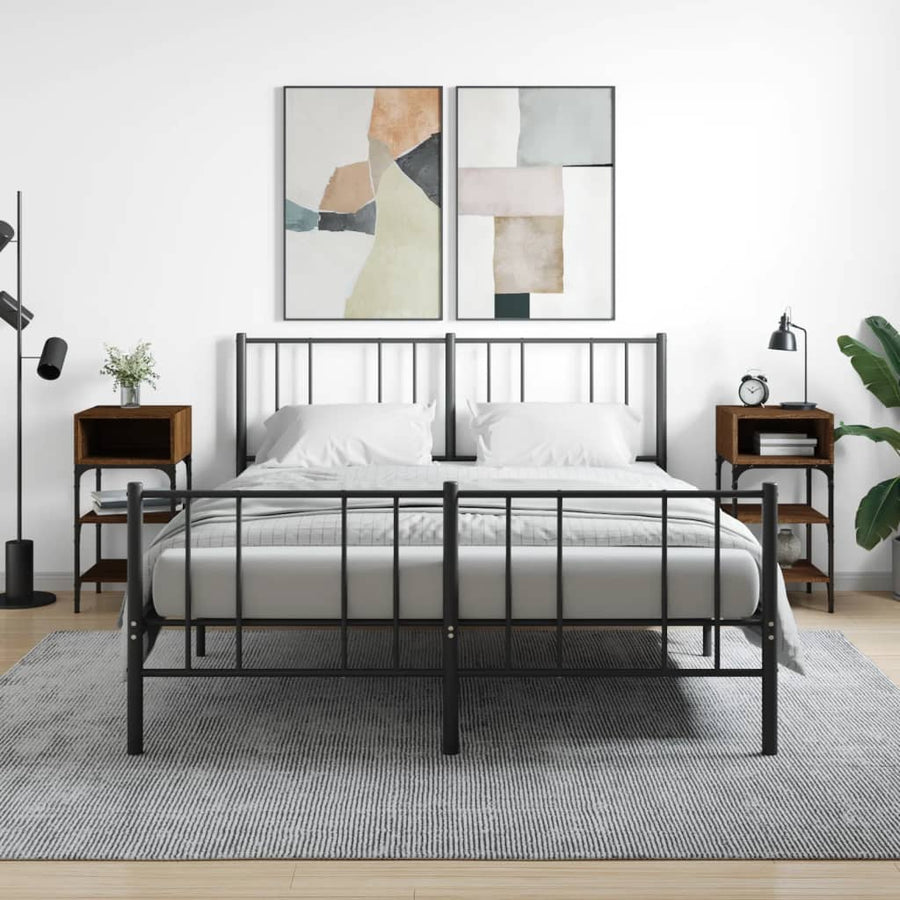 Nachtkastjes 2 St 35X34,5X70 Cm Bewerkt Hout Bruin Eikenkleur