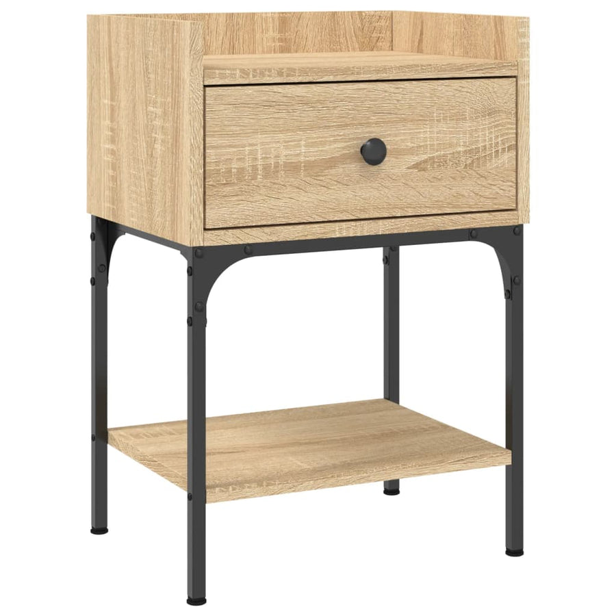 Nachtkastjes 2 st 40,5x31x60 cm bewerkt hout sonoma eikenkleur
