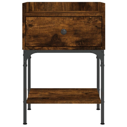 Nachtkastje 40,5X3X60 Cm Bewerkt Hout Kleurig 1 Gerookt eiken