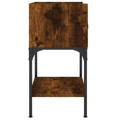 Nachtkastje 40,5X3X60 Cm Bewerkt Hout Kleurig 1 Gerookt eiken