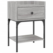 Nachtkastje 40,5x31x60 cm bewerkt hout grijs sonoma