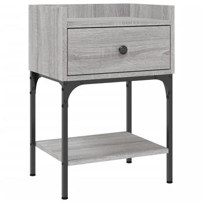 Nachtkastje 40,5x31x60 cm bewerkt hout grijs sonoma