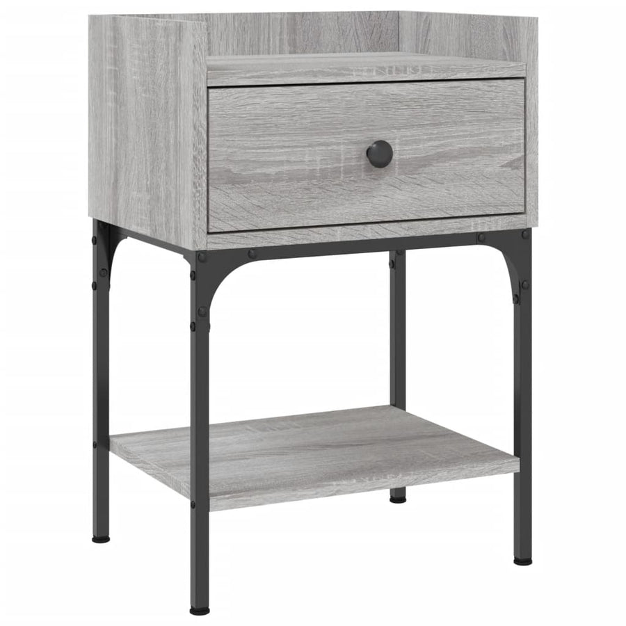 Nachtkastje 40,5x31x60 cm bewerkt hout grijs sonoma