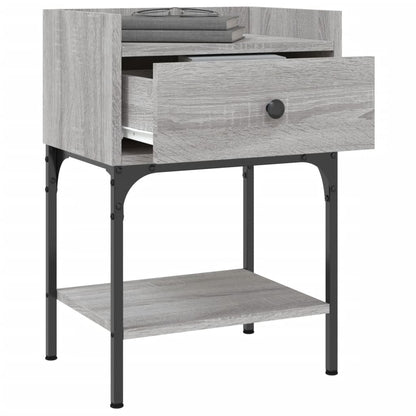 Nachtkastje 40,5x31x60 cm bewerkt hout grijs sonoma