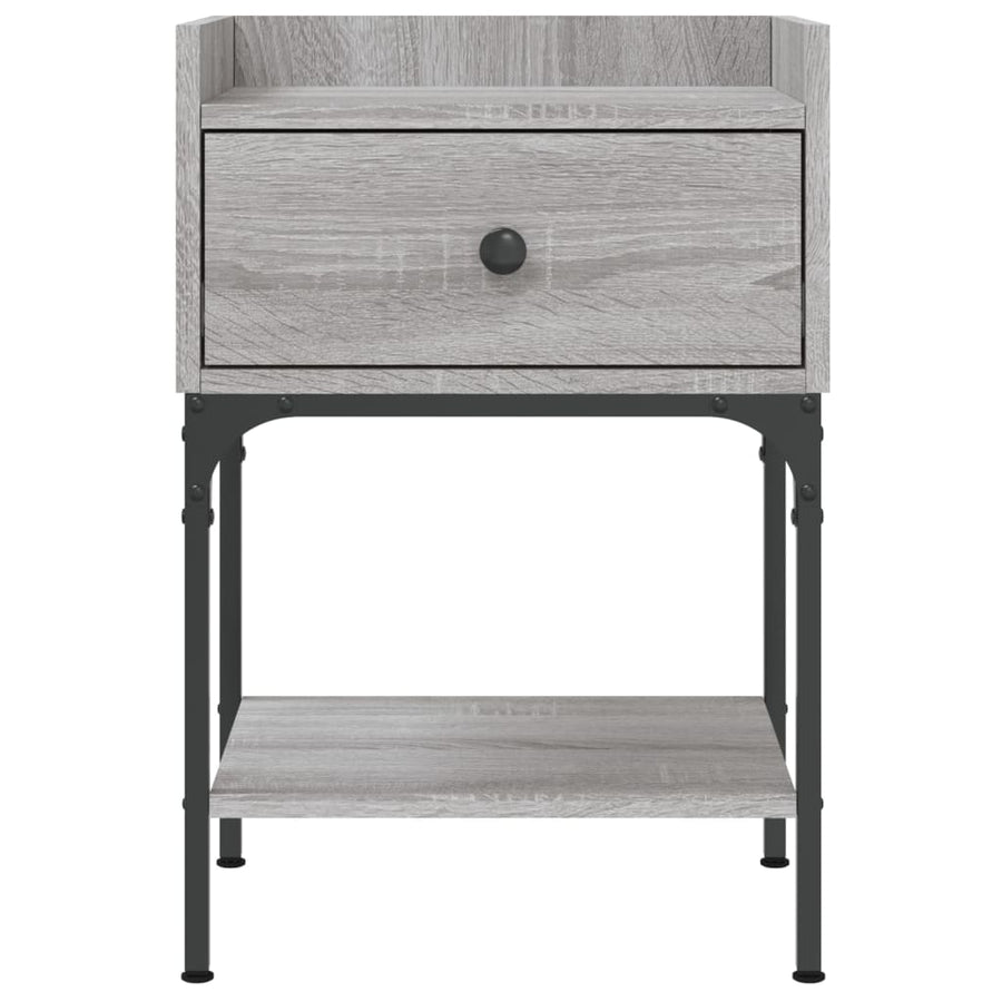 Nachtkastje 40,5x31x60 cm bewerkt hout grijs sonoma