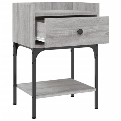 Nachtkastje 40,5x31x60 cm bewerkt hout grijs sonoma