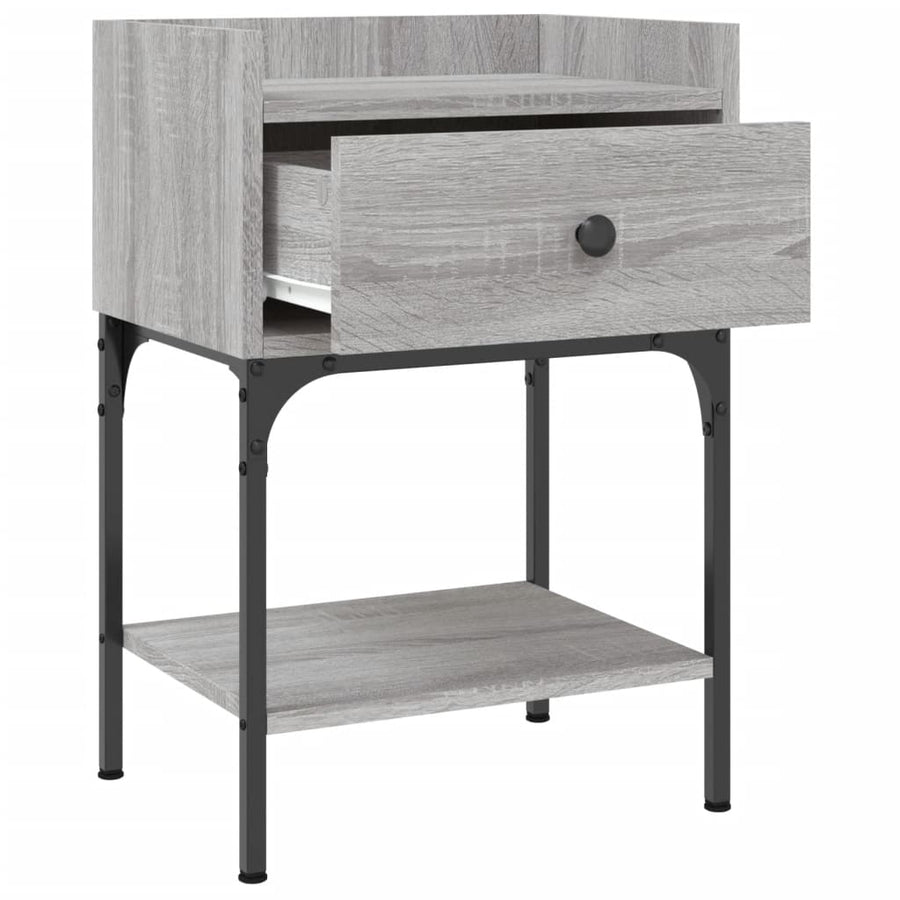 Nachtkastje 40,5x31x60 cm bewerkt hout grijs sonoma