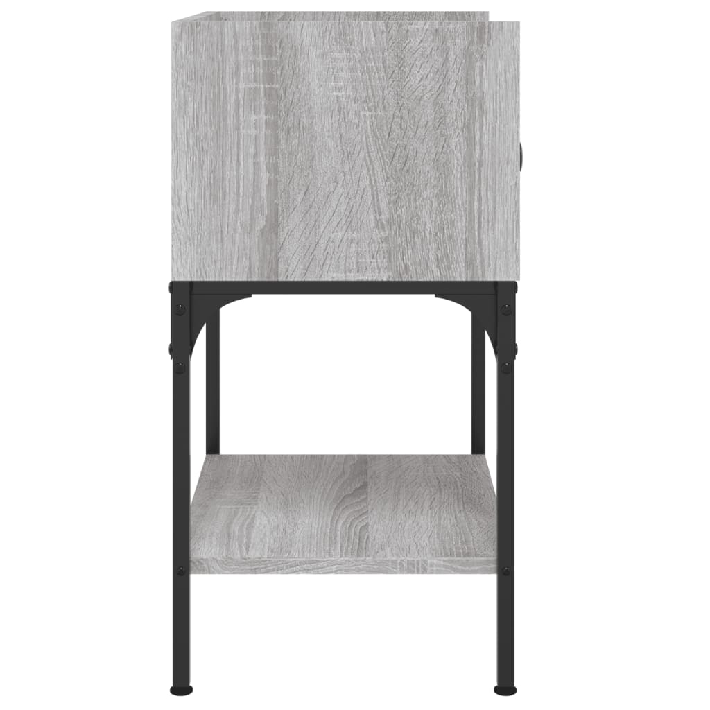 Nachtkastje 40,5x31x60 cm bewerkt hout grijs sonoma