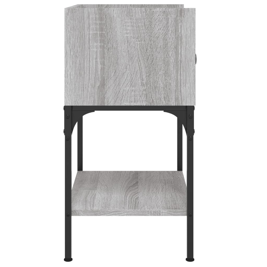 Nachtkastje 40,5x31x60 cm bewerkt hout grijs sonoma