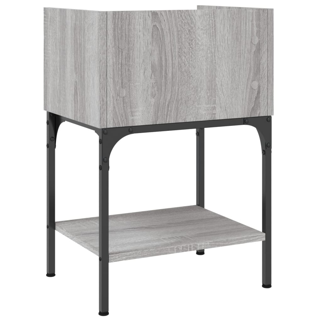 Nachtkastje 40,5x31x60 cm bewerkt hout grijs sonoma