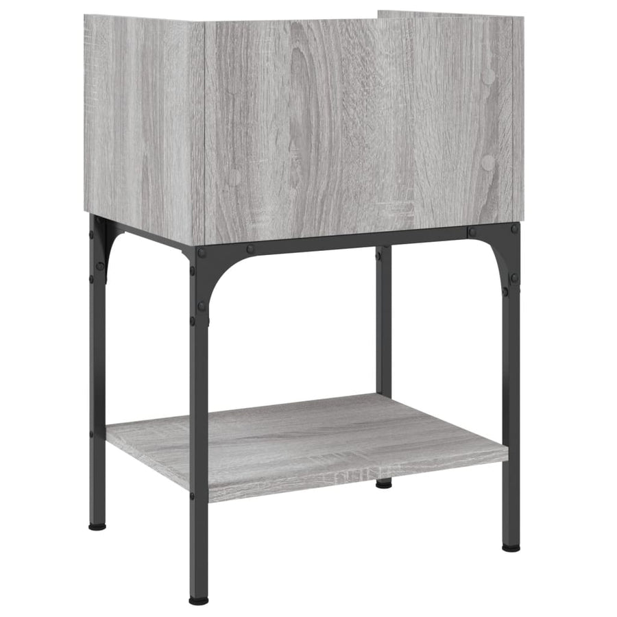 Nachtkastje 40,5x31x60 cm bewerkt hout grijs sonoma