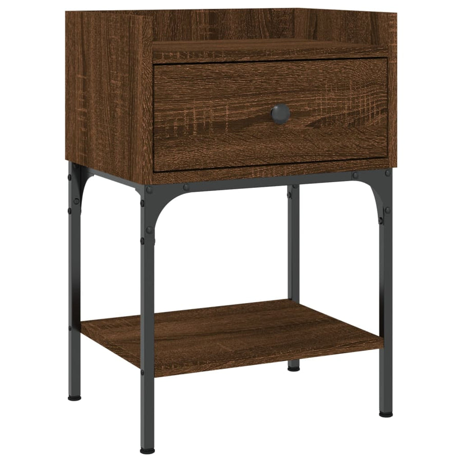 Nachtkastjes 40,5X31X60 Cm Bewerkt Hout Bruin Eikenkleur 2 Bruineiken