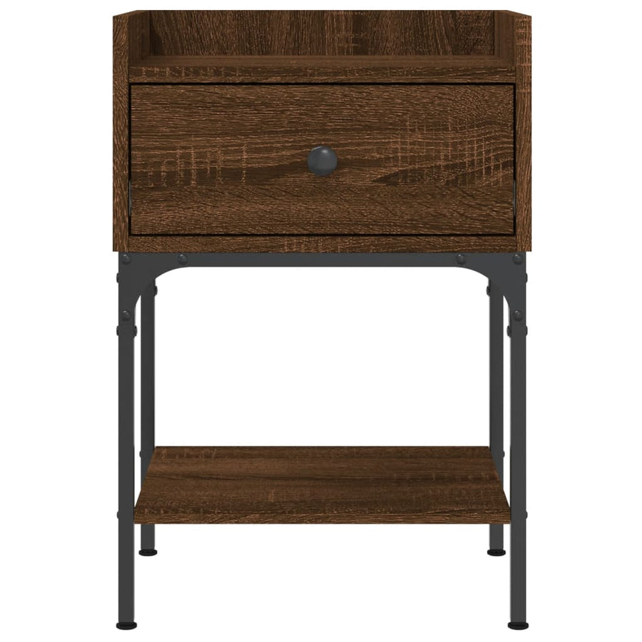 Nachtkastjes 40,5X31X60 Cm Bewerkt Hout Bruin Eikenkleur 2 Bruineiken