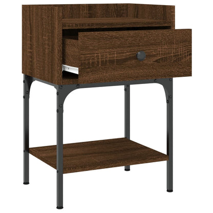 Nachtkastjes 40,5X31X60 Cm Bewerkt Hout Bruin Eikenkleur 2 Bruineiken